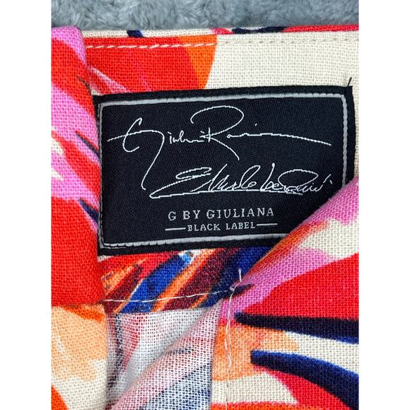 G by Giuliana Linen Rayon Tropical Print High Waist‎ Summer Resort Shorts 22 - Picture 6 of 7